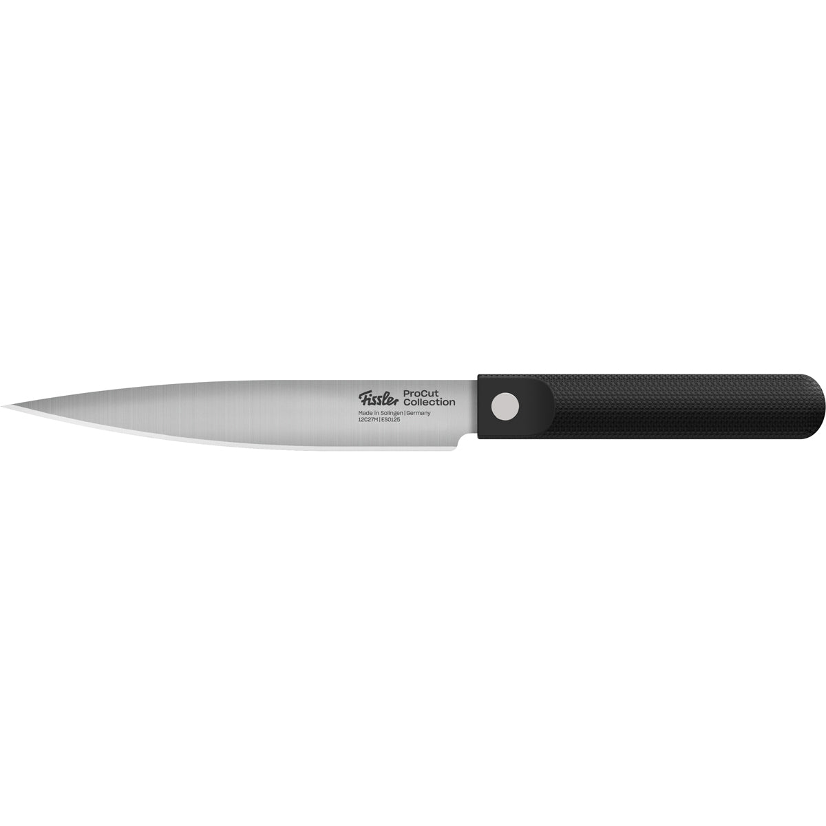 Fissler ProCut 3-teiliges Set: Präzisionsmesser mit rostfreien Klingen, ergonomischen Griffen, auf weißem Grund.