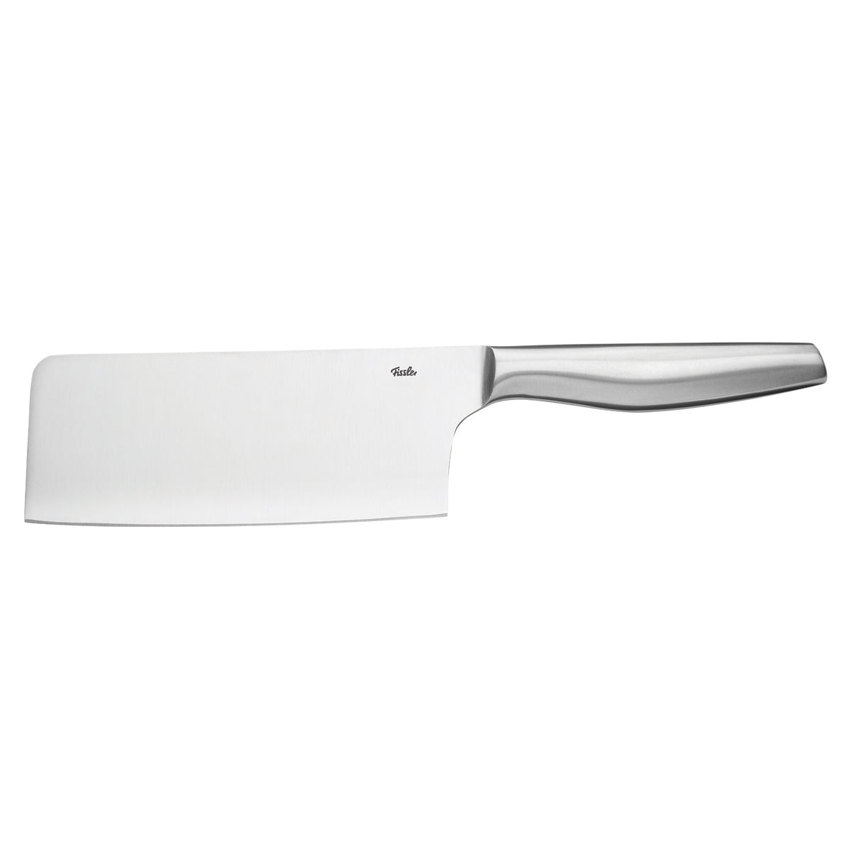 Fissler Essential® Hackbeil 16,5 cm, präzisionsgefertigte Klinge aus rostfreiem Stahl und nahtloser Griff, auf einem sauberen weißen Hintergrund.