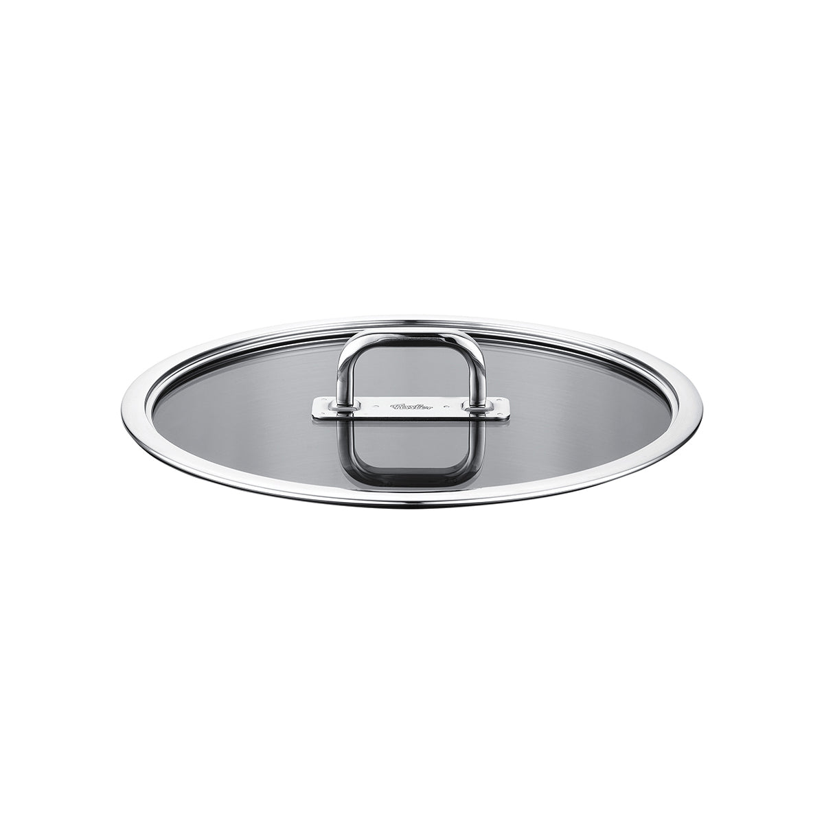 Fissler Viseo® Pro Glasdeckel 20 cm mit rechteckigem Griff, made in Germany, passend für Kochtopf 20 cm; abgebildet auf weißem Hintergrund.