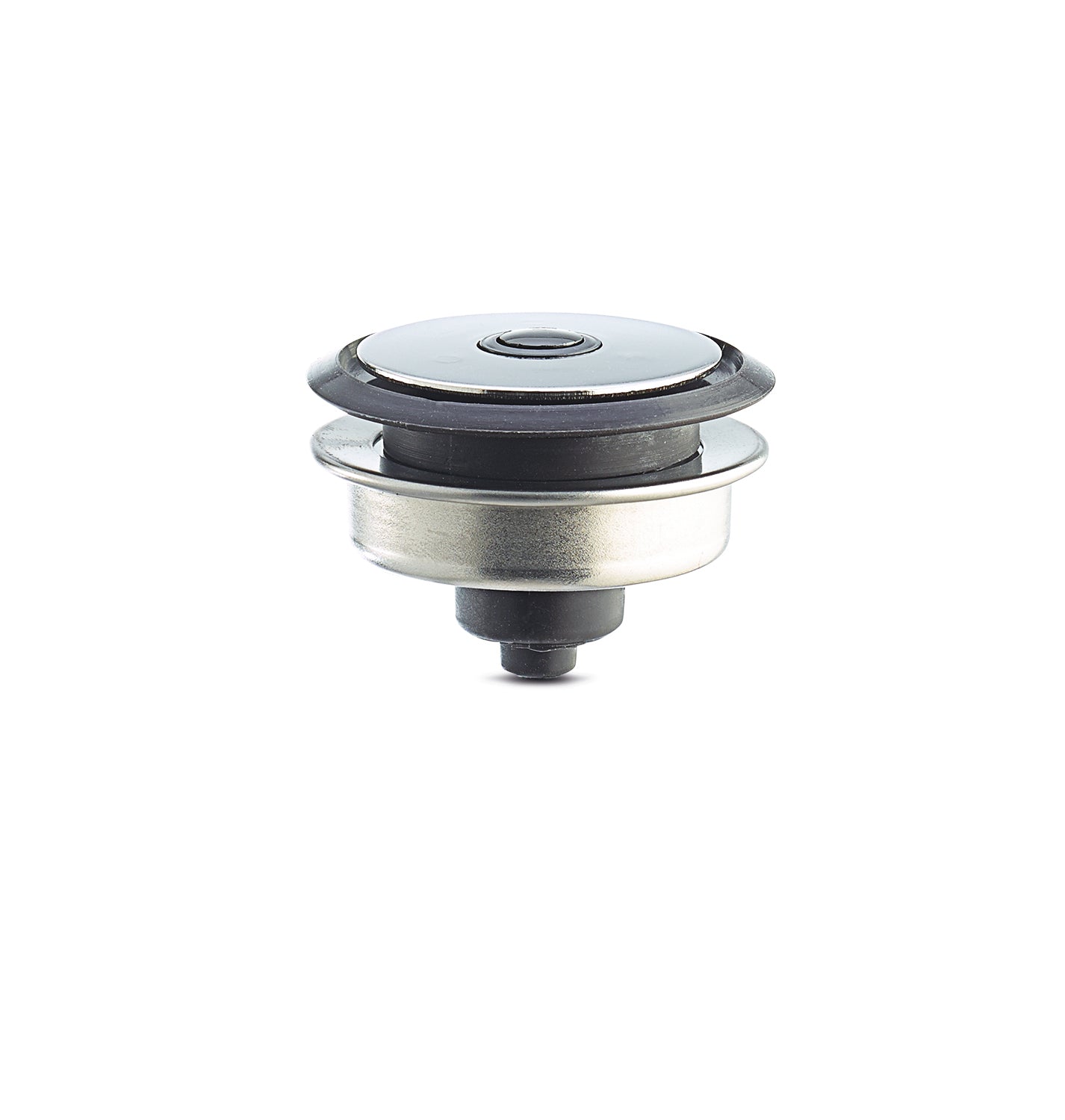Vitaquick® Kochventil mit Ventilsitzdichtung & Rollmembrane von Fissler: präzises, modernes Design, isoliert auf Weiß.