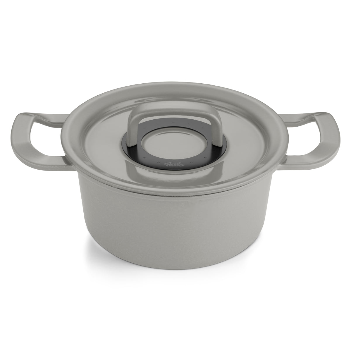 Fissler Original-Profi Collection® cast iron Dutch oven with lid and side handles, in white, for top German cuisine.