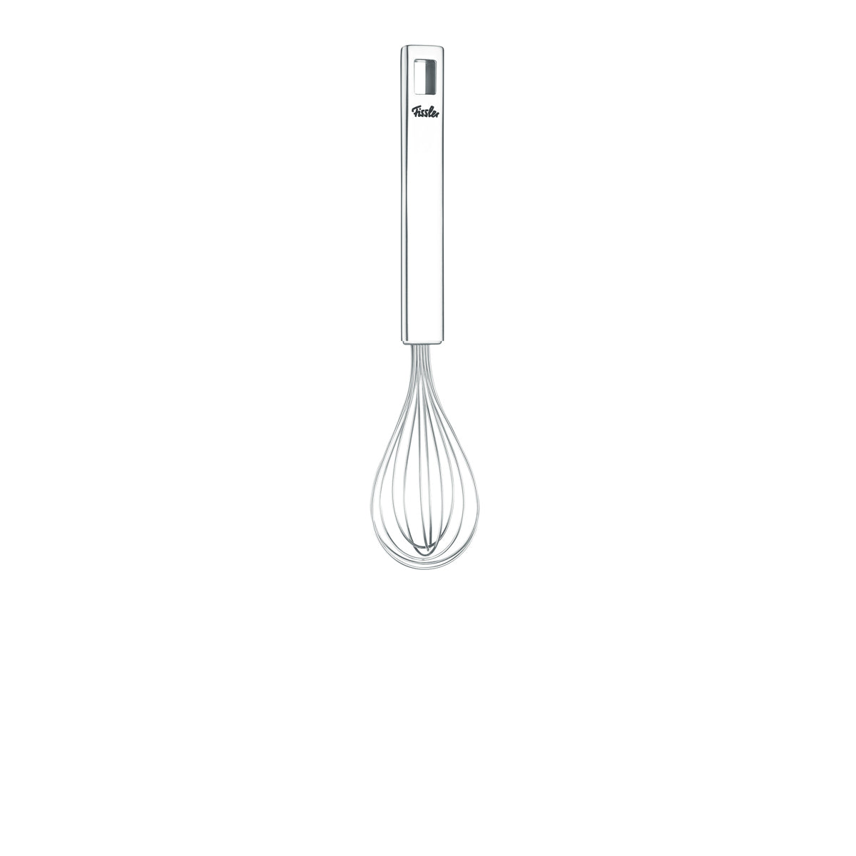 Original-Profi Collection® Becherbesen von Fissler: Kleiner Schneebesen, Edelstahlgriff, feine Drähte, moderner Look, weißer Hintergrund.
