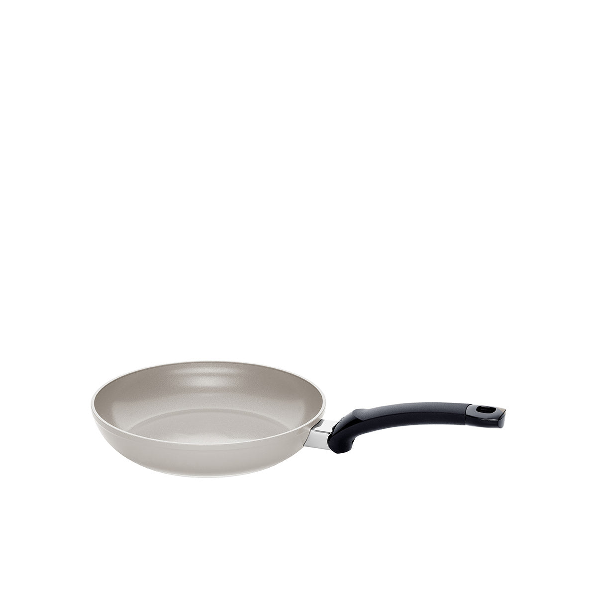 The Fissler Ceratal® Classic Frying Pan, Made in Germany, with ceramic Non-Stick Coating and black handle, shown on a white background.