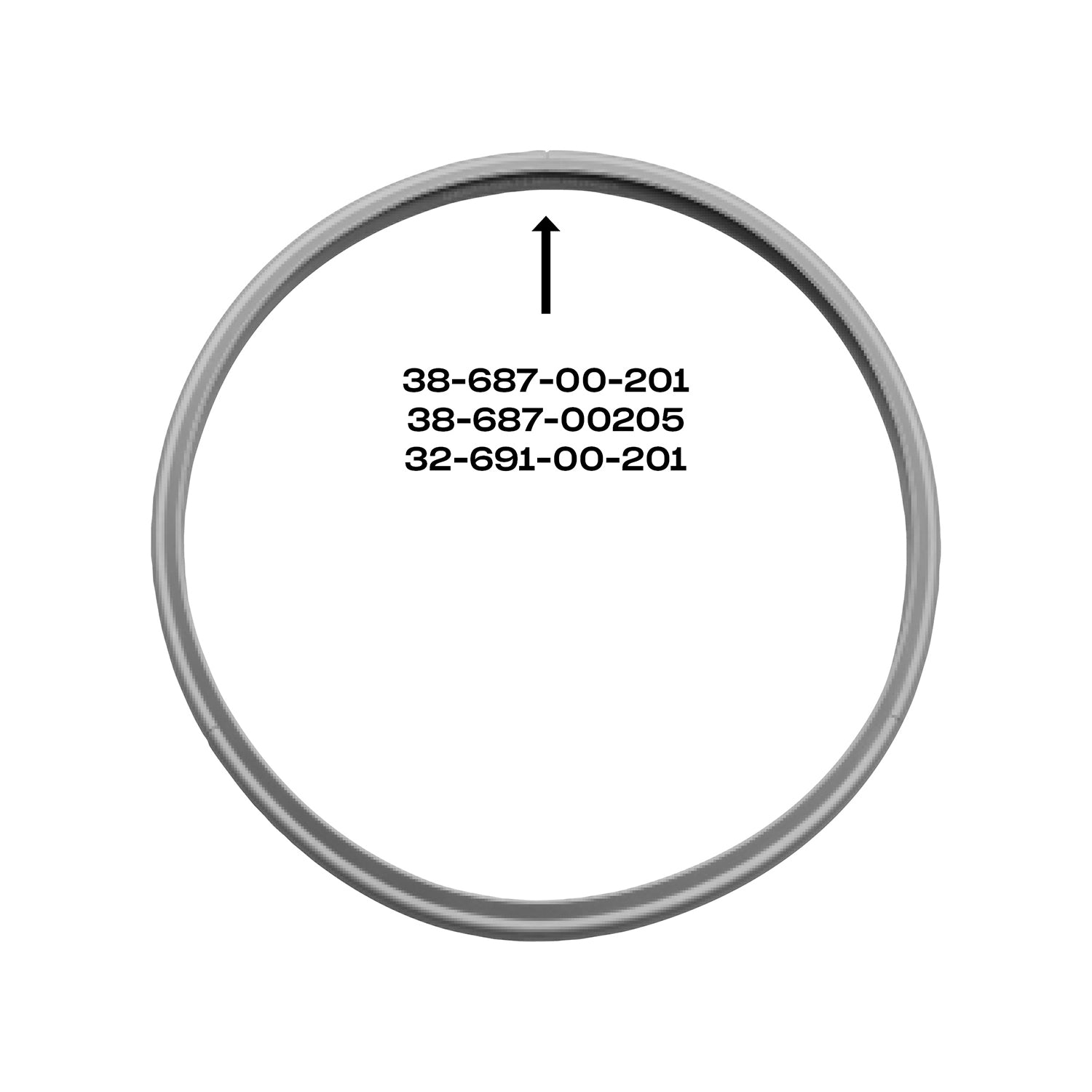 Premium Fissler Rubber Gasket 26 cm in grey, for Pressure Cookers made before 2010. Black arrow with model numbers below. Made in Germany.