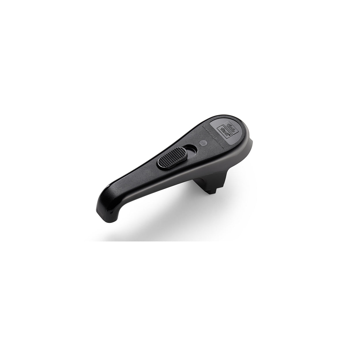 Fissler Vitavit® Royal (bis 1998) präzisionsgefertigter schwarzer Griff mit Display, für Schnellkochtöpfe, auf weißem Grund.