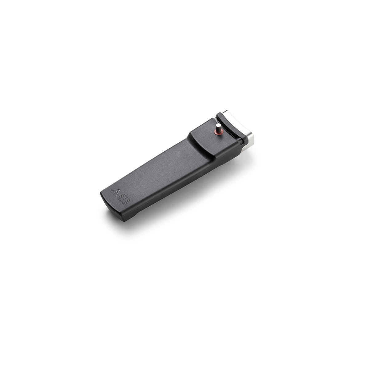 An elegant, black nail clipper with a red detail on the hinge, reflecting Fissler's innovative, timeless German design on a white background.