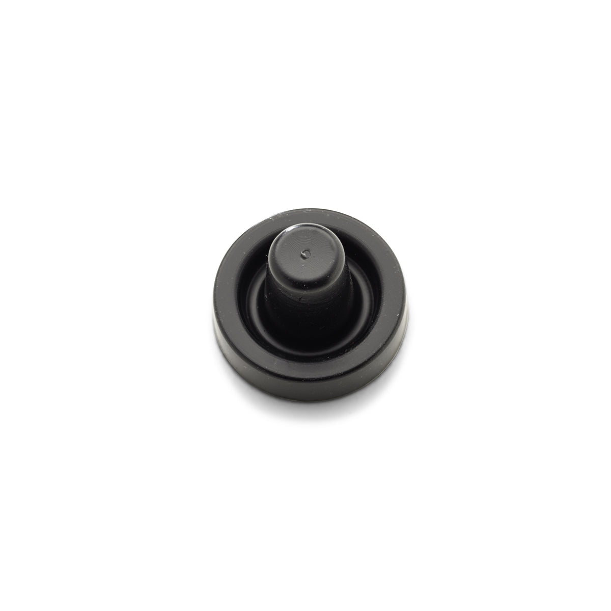 Fissler Vitavit® Roll Membrane - precisely fitting black rubber grommet for new pressure cookers, shown upside down on a white background.