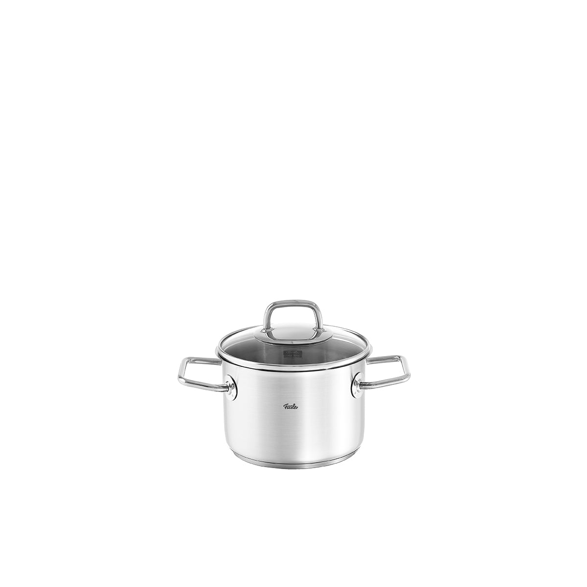 Fissler Viseo® Kochtopf: Premium-Edelstahltopf, induktionsgeeignet, modernes Design, Glasdeckel, zwei Griffe. Hergestellt in Deutschland.