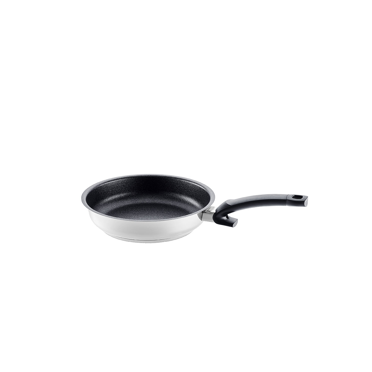Fissler Adamant® Premium Frying Pan with durable Non-Stick Coating, black interior, silver exterior and curved handle - Precision "Made in Germany".
