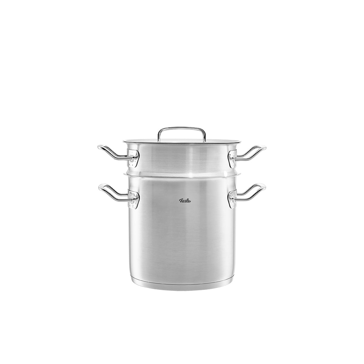 Fissler Original-Profi Collection® Multistar 20 cm - Topf, Deckel, Sieb und Doppelgriffe aus hochwertigem deutschem Edelstahl; induktionsgeeignet.