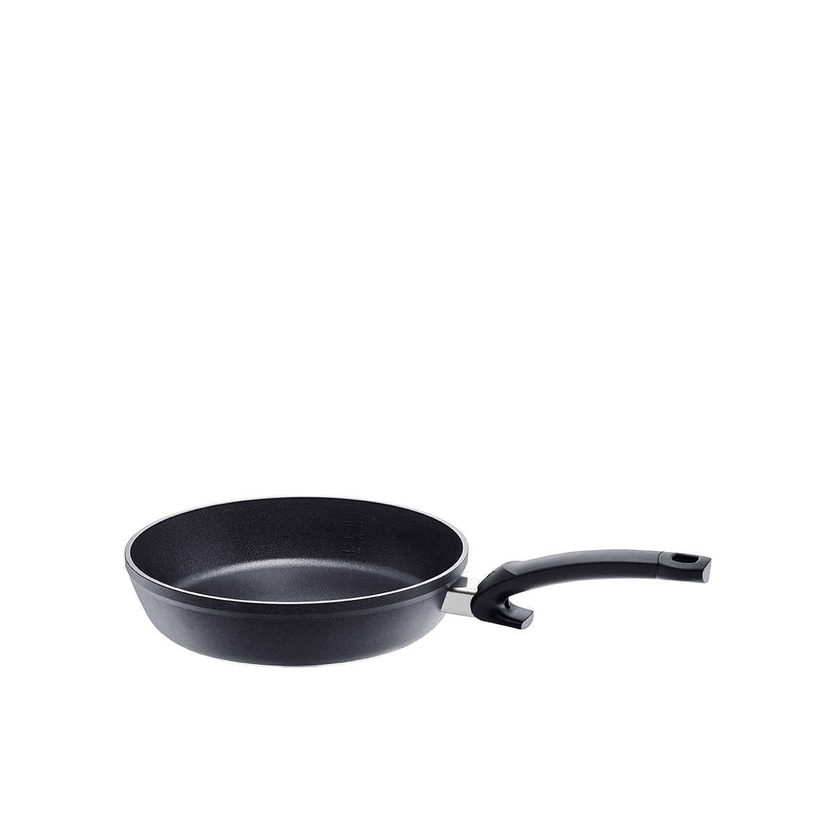 The Fissler Levital®+ Comfort Frying Pan - precision-engineered non-stick pan with curved handle, Made in Germany. Shown on a white background.
