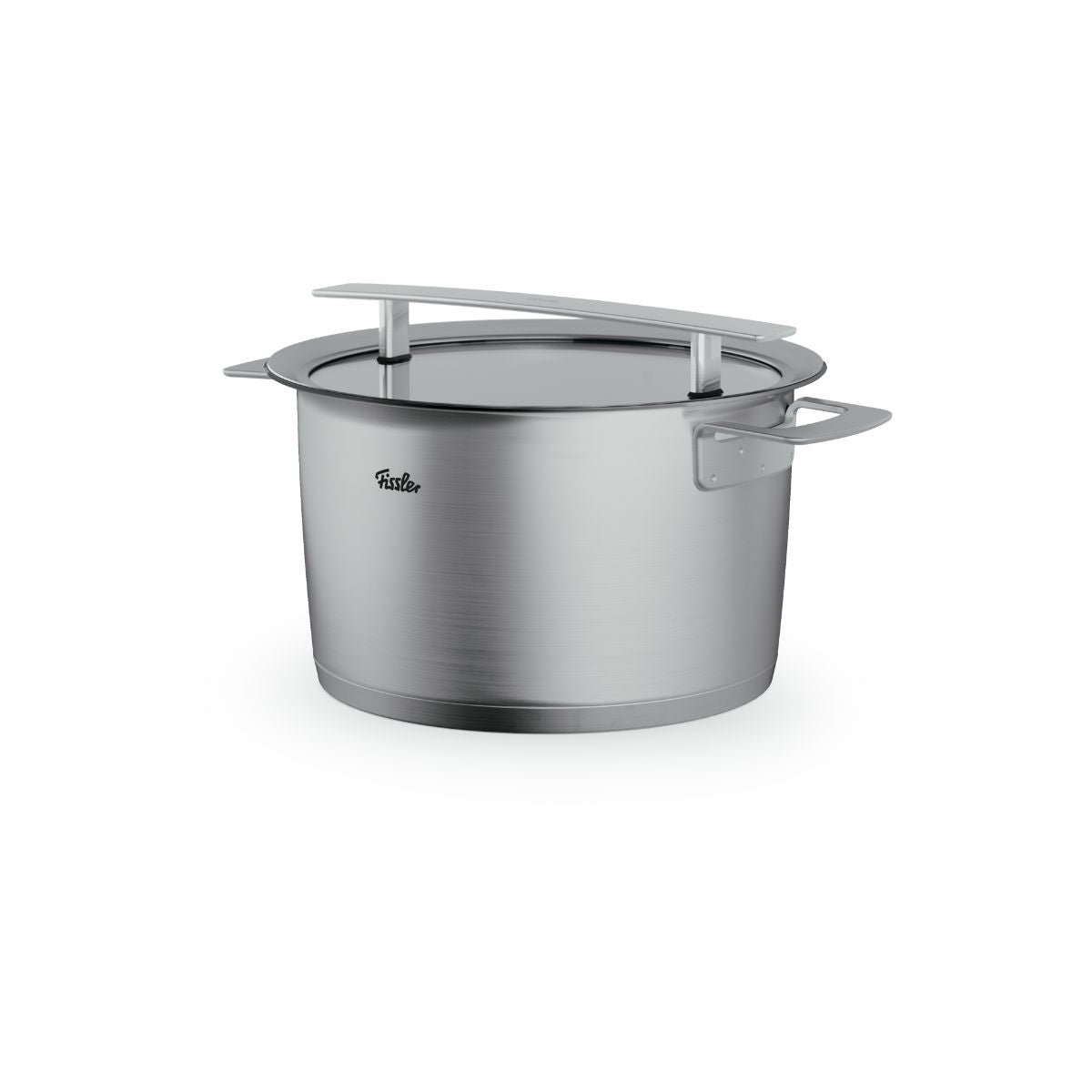 Erleben Sie den hohen Edelstahltopf mit Glasdeckel aus der Fissler Phi Collection® – präzises deutsches Design, Langlebigkeit und zeitloser Stil.