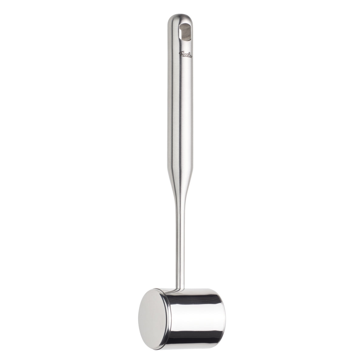 Der Fissler Essential® Fleischklopfer - ein präzisionsgefertigter Fleischklopfer aus Edelstahl mit modernem, ergonomischem Design.