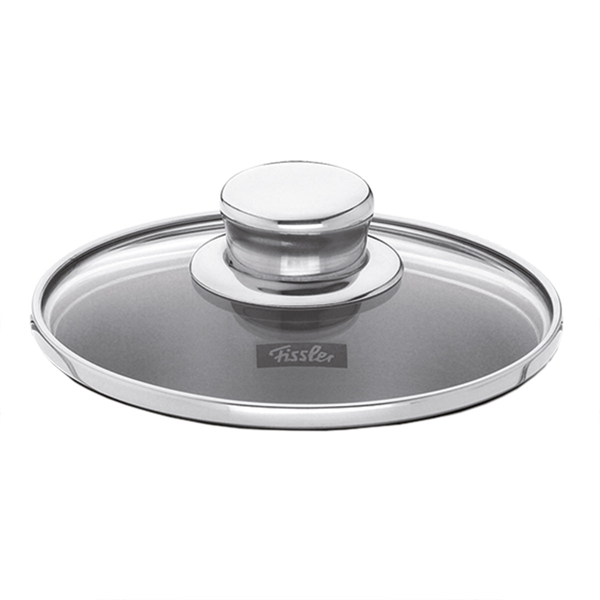 Fissler Häppchen-Set Glasdeckel 14 cm - langlebiges Glas und Edelstahl, ergonomischer Griff mit Logo; modernes, präzises deutsches Design.