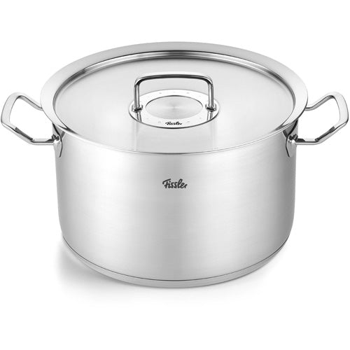 Fissler Original-Profi Collection® 28 cm Deckel aus Edelstahl: modern, langlebig, mit Logo. Präzise gefertigt für Töpfe Ø 28 cm.